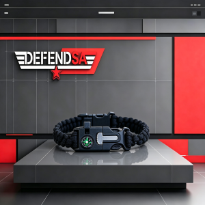Outdoor Wristband with Fire Flint and whistle