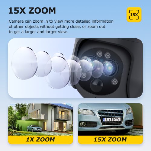 Solar Battery Black Camera 15x Zoom 4G or WIFI - Image 7
