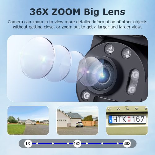 Steel Body Solar Battery Camera 36x Zoom 4G or WIFI -10W Panel - Image 4