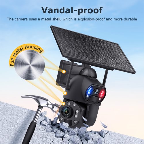 Steel Body Solar Battery Camera 36x Zoom 4G or WIFI -10W Panel - Image 8