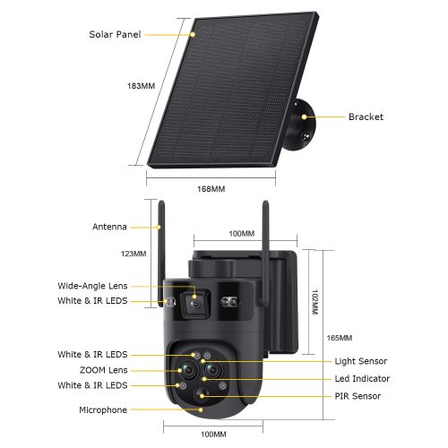 Solar Battery Black Camera 15x Zoom 4G or WIFI - Image 16